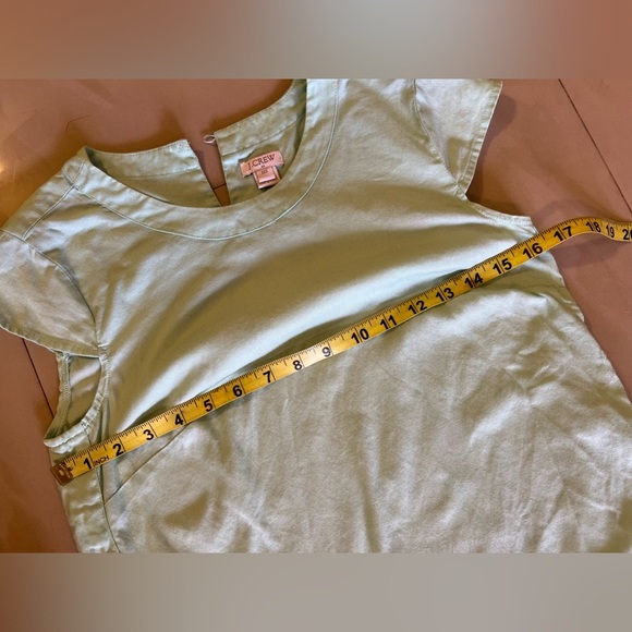 J.Crew Women's J.Crew short sleeve top fabric blouse light blue mint pullover - Picture 7 of 15